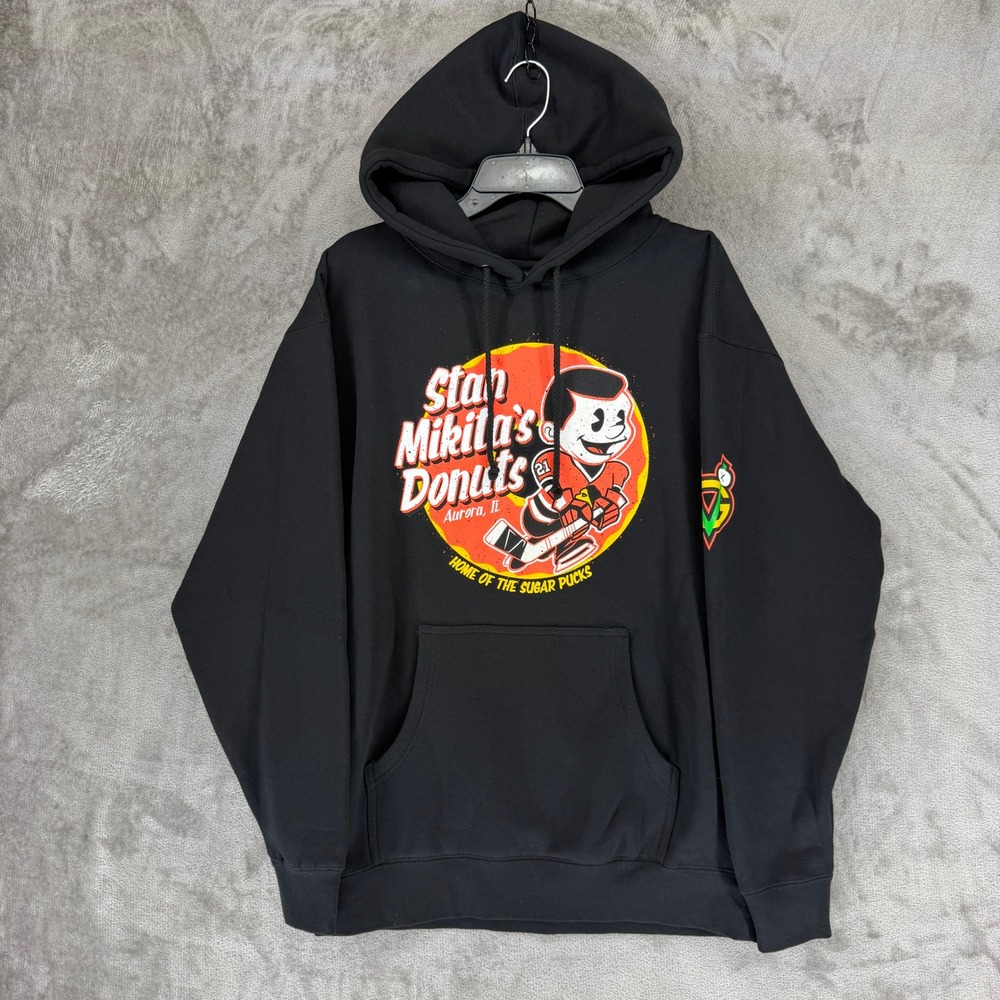Violent Gentlemen Hoodie Mens L Stan Mikila's Donuts Black Graphic Pullover NEW